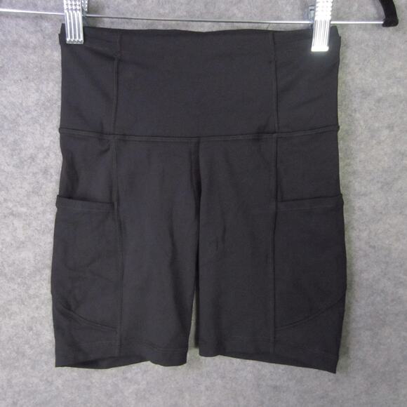 Lululemon Shorts Womens Black High Rise Biker with Pockets Yoga Running Workout - Picture 1 of 5